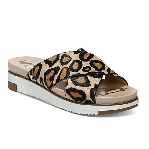 Sam Edelman Women's Audrea Leopard Slide Sandals Women's Size 11M New - Picture 1 of 10